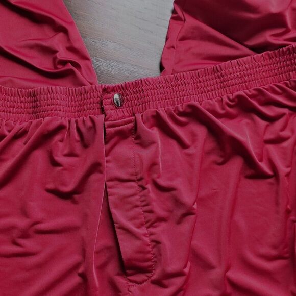 Men's Luxurious Silky Cranberry Red Pajama Set VINTAGE VIBE - 2XL KING SIZE - Picture 3 of 6